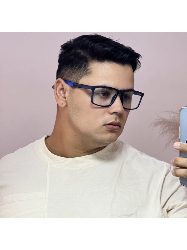 Armação de Óculos 76009 Quadrado Azul